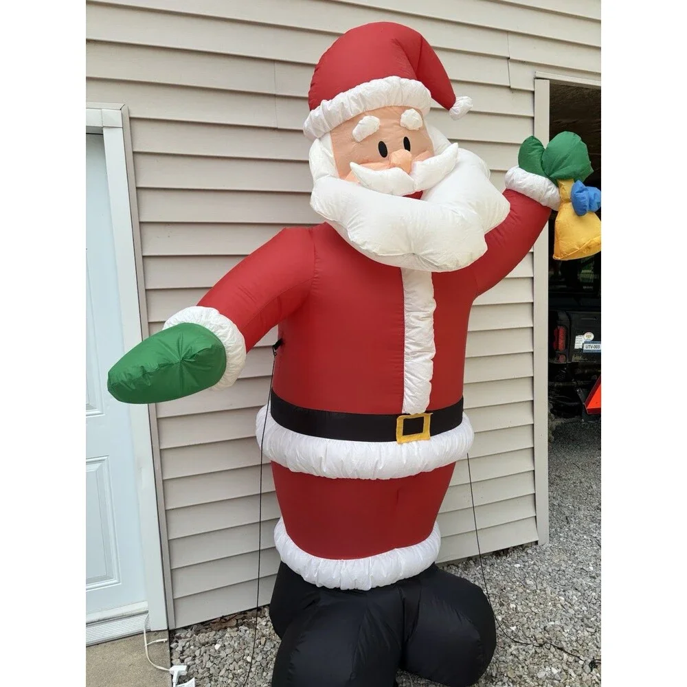 Gemmy 7 Ft Airblown Inflatable Giant Santa with Golden Bell Indoor/Outdoor 2022